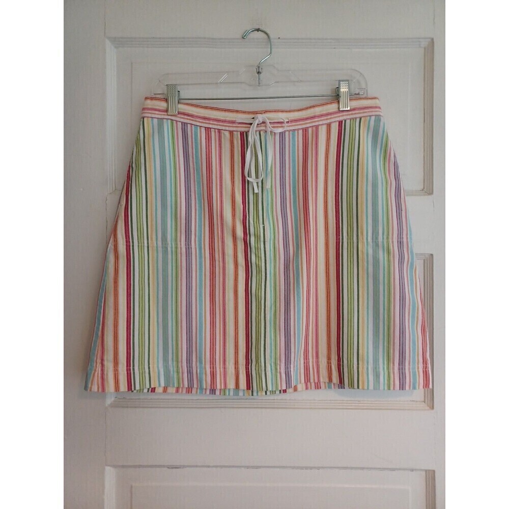 Christopher & Banks vintage candy striped cotton skirt 10 knee length casual